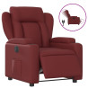 Sillón reclinable eléctrico de cuero sintético rojo tinto 2