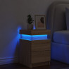 Mesita de noche con luces LED roble Sonoma 35x39x55 cm 4