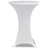 Mantel cubierta elástica de mesa alta Ø 60 cm Blanco 2 unidades 3