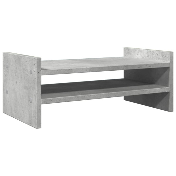 Soporte de pantalla madera ingeniería gris hormigón 50x27x20 cm M 2