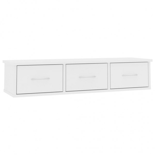 Estante cajones para pared contrachapada blanco 88x26x18.5 cm D