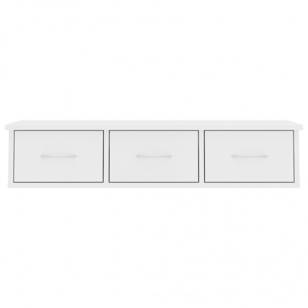 Prateleira gavetas p/ parede 88x26x18.5cm deriv. madeira branco M 3