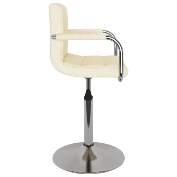 Silla de comedor de tela color crema M 3