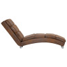 Chaise longue camurça artificial castanho 3