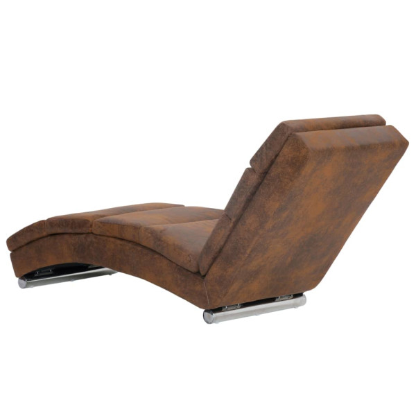Chaise longue camurça artificial castanho M 4