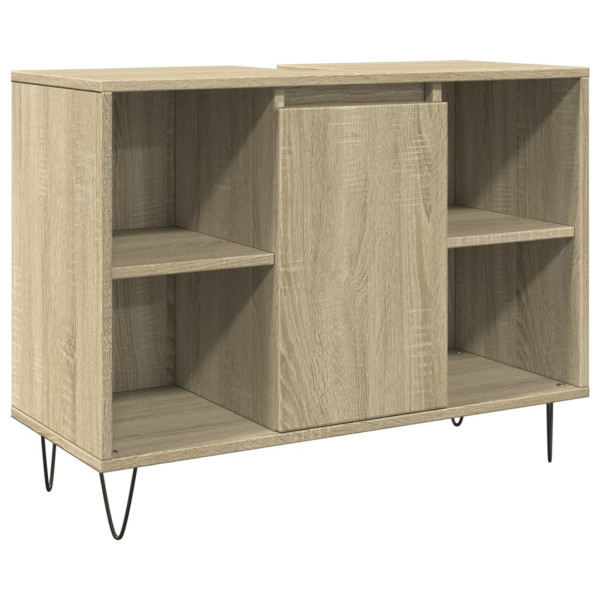 Mueble de baño madera de ingeniería roble Sonoma 80x33x60 cm M 2