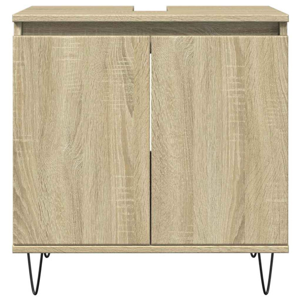 Set de muebles de baño 3 pzas madera contrachapada roble Sonoma M 5