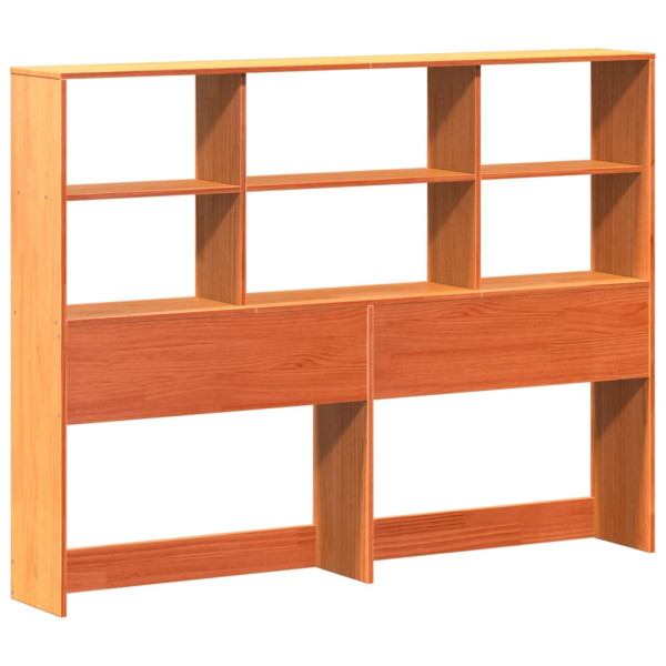 Cabecero de cama almacenaje madera maciza pino marrón 120 cm M 3