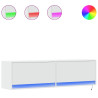 Mueble de TV de pared con luces LED blanco 140x31x38 cm 2