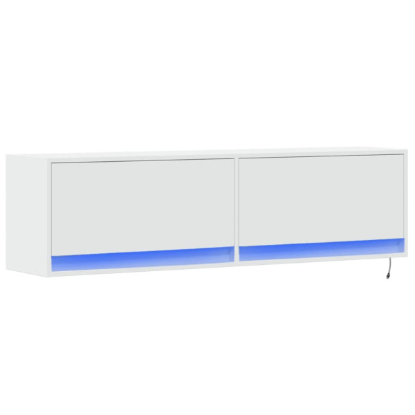 Móvel de parede para TV com luzes LED 140x31x38 cm branco M 3