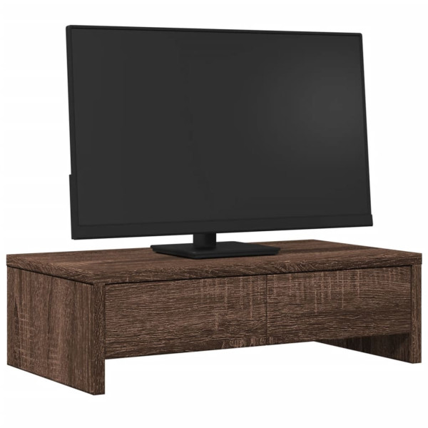 Soporte de monitor con cajones madera marrón roble 50x27x15 cm M 3