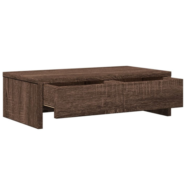 Soporte de monitor con cajones madera marrón roble 50x27x15 cm M 5