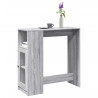 Mesa alta bar con estantes gris Sonoma 101x40x103.5 cm 1