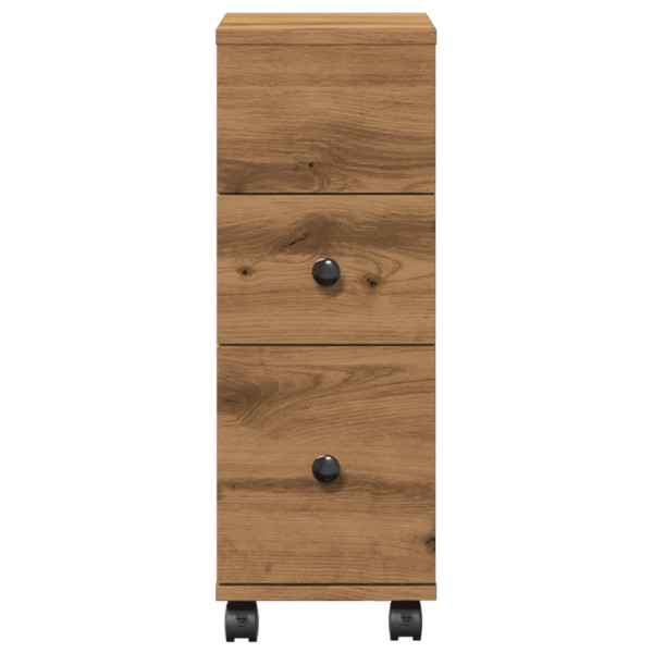 Armario de baño estrecho con ruedas madera roble artisian M 4