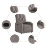 Sillón reclinable de tela gris taupe 5
