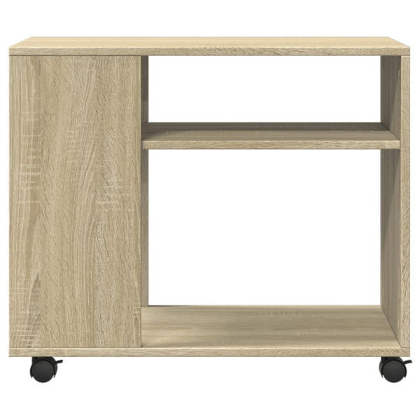 Mesa auxiliar con ruedas madera roble Sonoma 70x35x60 cm M 5