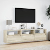Mueble de TV de pared con LED roble Sonoma 180x31x45 cm 4