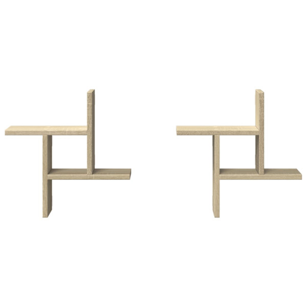 Prateleiras de parede 2 pcs derivados madeira carvalho sonoma M 4