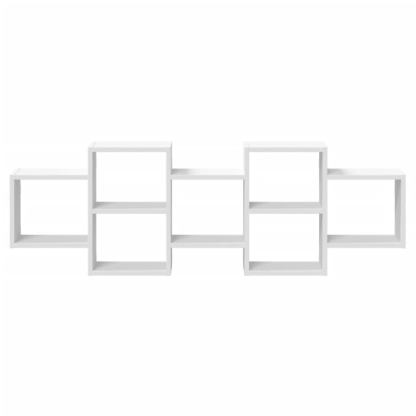 Estantería de pared madera de ingeniería blanca 129x18x42 cm M 4