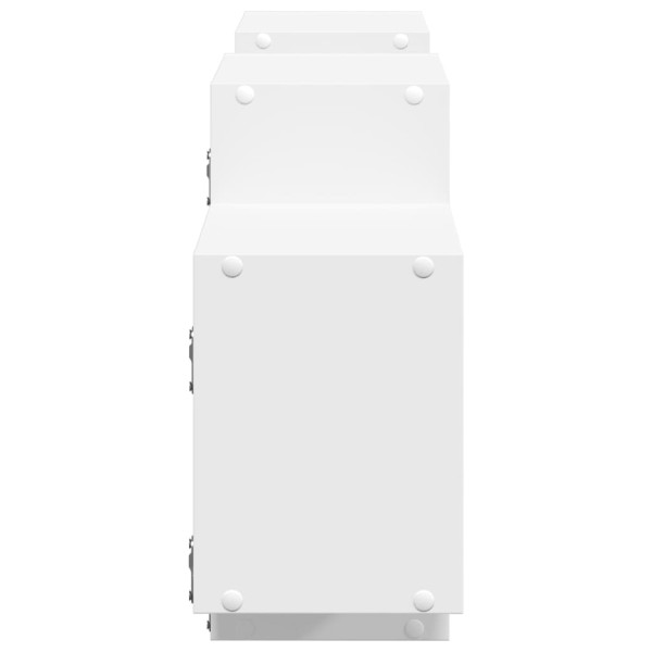 Estantería de pared madera de ingeniería blanca 129x18x42 cm M 5