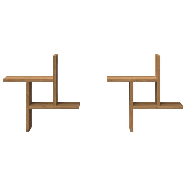 Prateleiras de parede 2pcs derivados madeira carvalho artisiano M 4