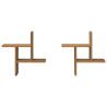 Prateleiras de parede 2pcs derivados madeira carvalho artisiano 4