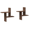 Estantes pared 2 uds madera ingeniería marrón roble 38x12x38 cm 2