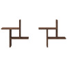 Prateleiras de parede 2 pcs derivados madeira carvalho castanho 4