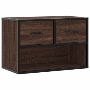 Mueble TV madera ingeniería y metal marrón roble 60x31x39.5 cm H