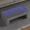 Mesa de centro luzes LED Infinity 90x50x30 cm cinzento sonoma 1