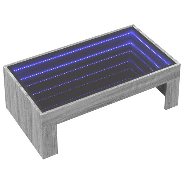 Mesa de centro luzes LED Infinity 90x50x30 cm cinzento sonoma M 3
