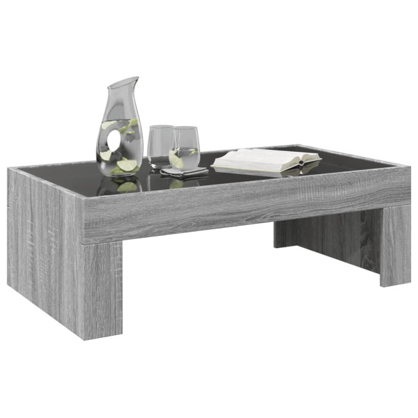 Mesa de centro con Infinity LED gris Sonoma 90x50x30 cm M 5
