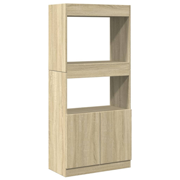 Aparador de madera de ingeniería roble Sonoma 63x33x140 cm M 2