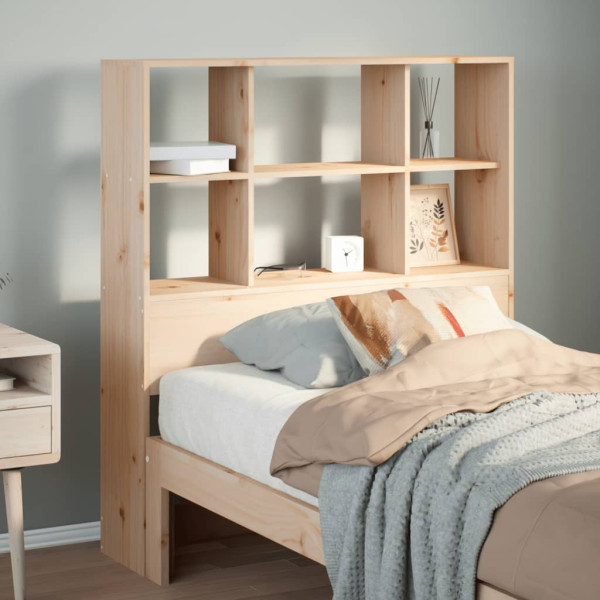 Cabecero de cama con almacenaje madera maciza de pino 90 cm D