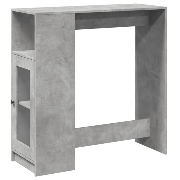 Mesa alta bar con estantes madera gris hormigón 101x40x103.5 cm M 2