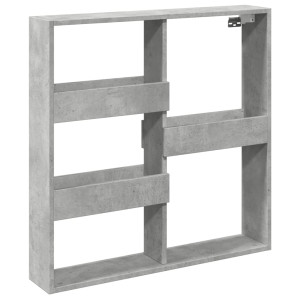 Armario de pared madera ingeniería gris hormigón 80x15x80 cm H