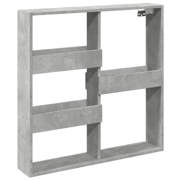 Armario de pared madera ingeniería gris hormigón 80x15x80 cm M 2
