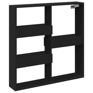 Armario de pared madera de ingeniería negro 80x15x80 cm H