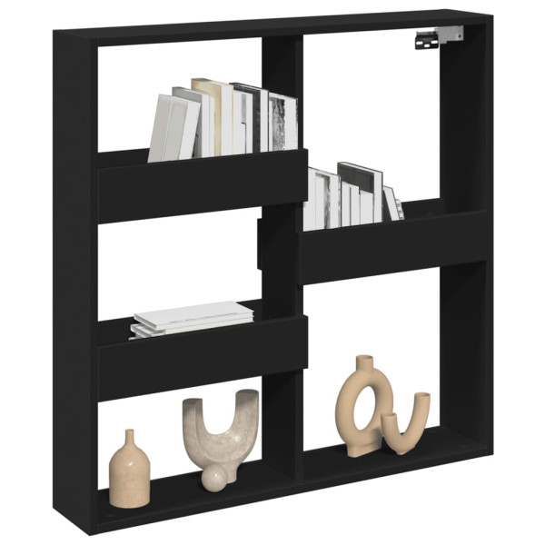 Armario de pared madera de ingeniería negro 80x15x80 cm M 3