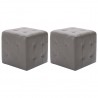 Pufe 2 pcs 30x30x30 cm couro artificial cinzento 1