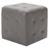 Pufe 2 pcs 30x30x30 cm couro artificial cinzento 2