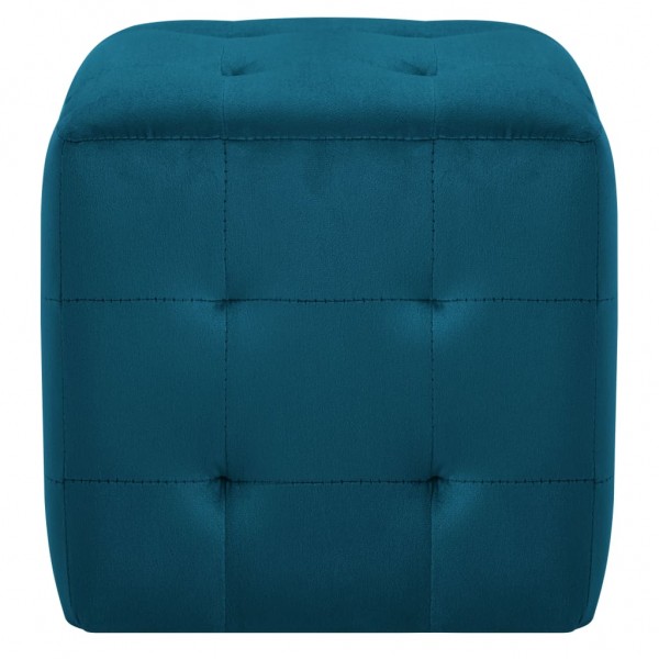 Pufe 2 pcs 30x30x30 cm veludo azul M 3