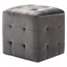 Pufe 2 pcs 30x30x30 cm veludo cinzento 2