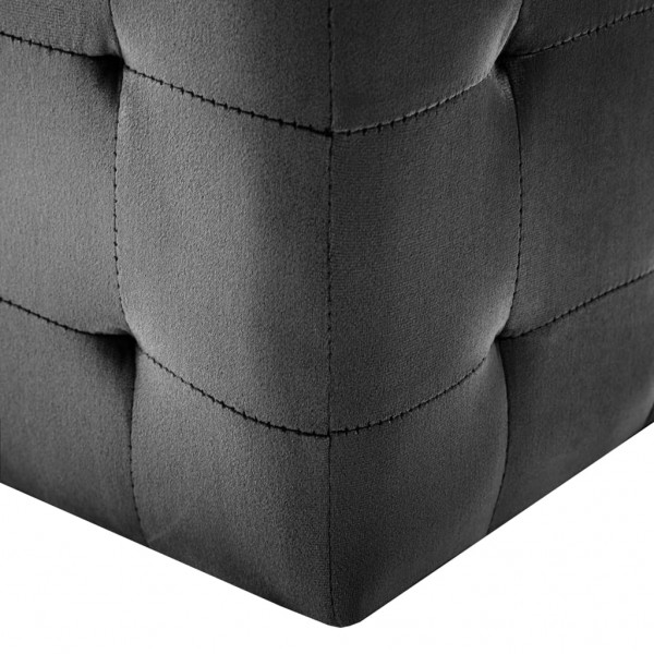 Pufe 2 pcs 30x30x30 cm veludo preto M 5