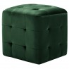 Puf 2 unidades terciopelo verde 30x30x30 cm 2