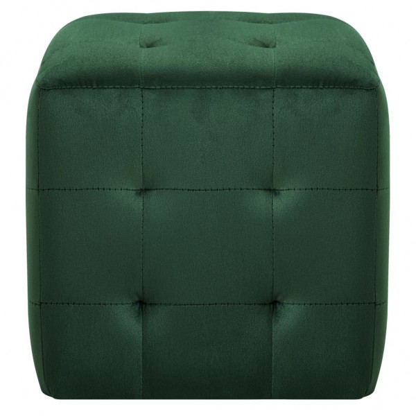 Puf 2 unidades terciopelo verde 30x30x30 cm M 3