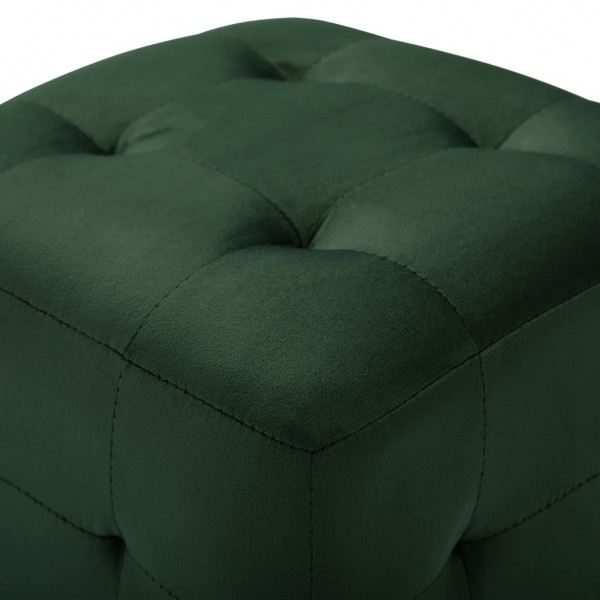 Pufe 2 pcs 30x30x30 cm veludo verde M 4