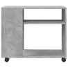 Mesa auxiliar ruedas madera ingeniería gris hormigón 70x35x60cm 5