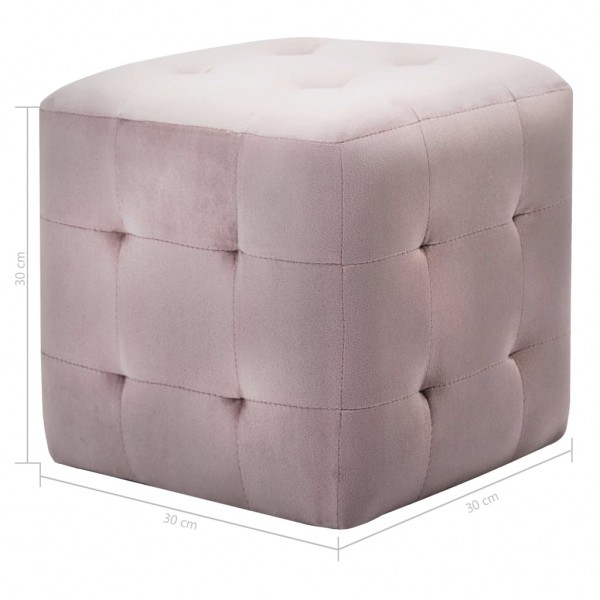 Pufe 2 pcs 30x30x30 cm veludo rosa M 5