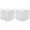 Pufe 2 pcs 30x30x30 cm couro artificial branco 1
